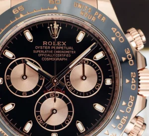 Men's Watches | Racing Professional Watches | Sant Blanc ROLEX 18kt Rose Gold Daytona Leather Strap Black Rose 