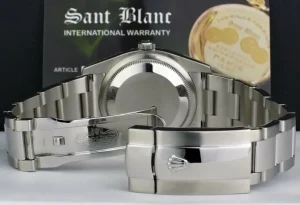 Dress Watches | Sant Blanc ROLEX 18kt White Gold & Stainless DateJust Silver Index Dial Model 116234