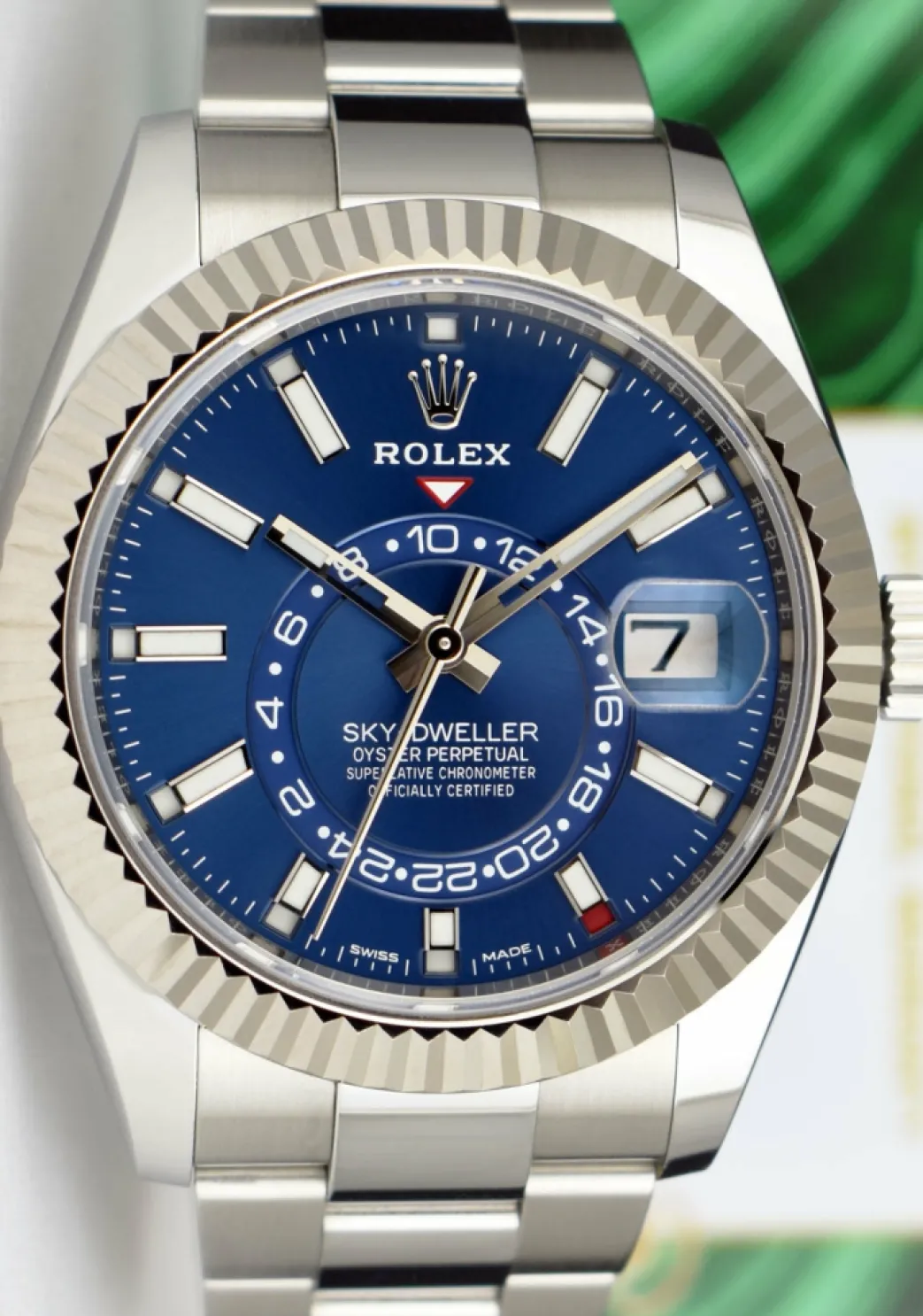 rolex_kt_white_gold__stai_2-12.webp Pilots Classic Watches | Sant Blanc ROLEX 18kt White Gold & Stainless Steel Sky Dweller Blue Dial Model 326934