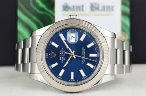 Dress Watches | Sant Blanc ROLEX 18kt White Gold & Stainless Steel DateJust II Blue Index Dial w/ Card Model 116334