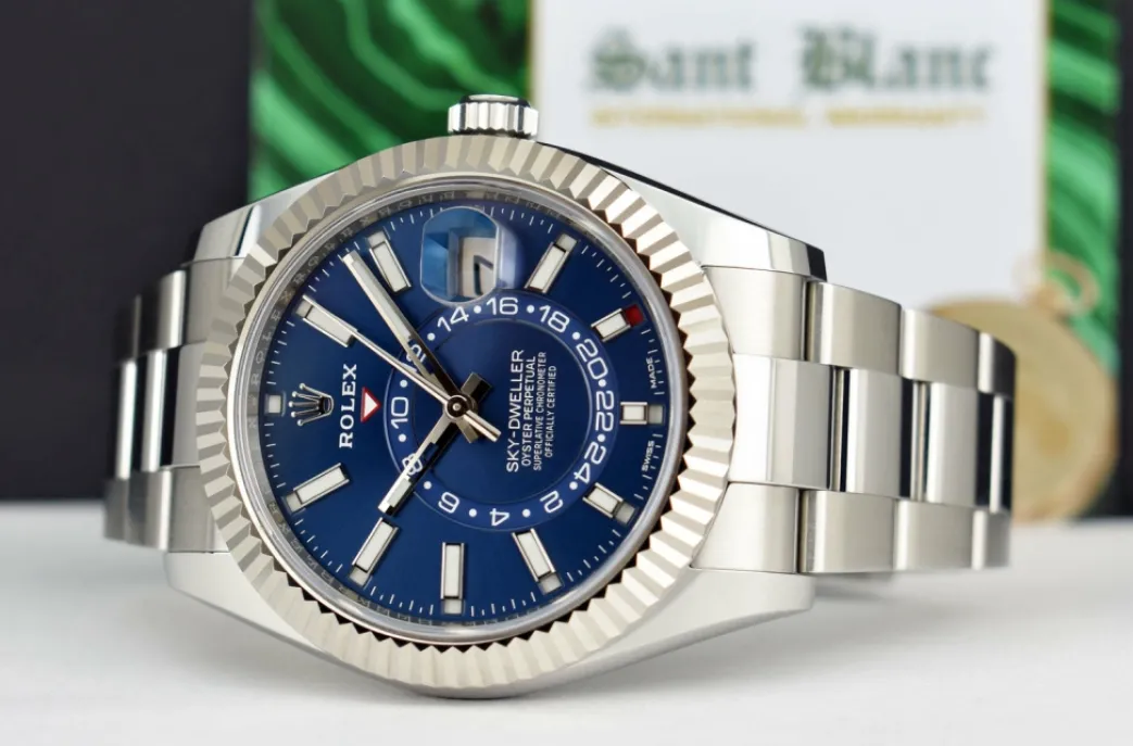 rolex_kt_white_gold__stai_3-13.webp Pilots Classic Watches | Sant Blanc ROLEX 18kt White Gold & Stainless Steel Sky Dweller Blue Dial Model 326934