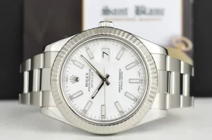 Dress Watches | Sant Blanc ROLEX 18kt White Gold & Stainless Steel DateJust II White Index Dial 116334