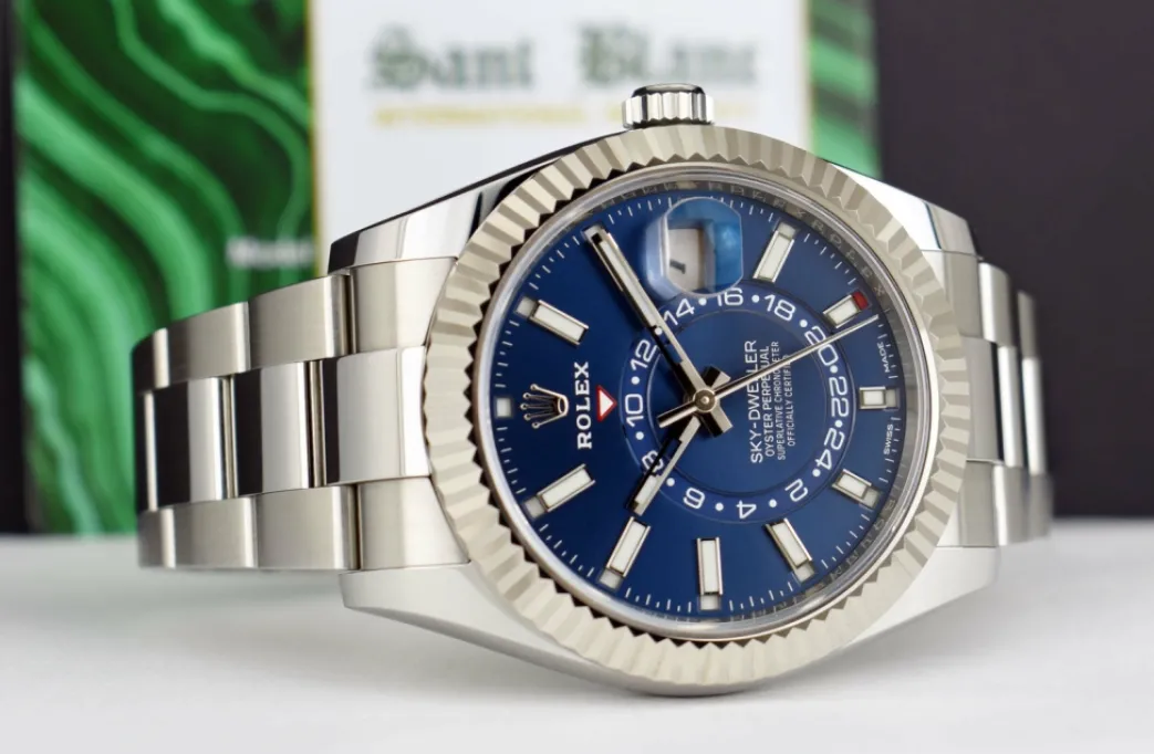 rolex_kt_white_gold__stai_5-13.webp Pilots Classic Watches | Sant Blanc ROLEX 18kt White Gold & Stainless Steel Sky Dweller Blue Dial Model 326934