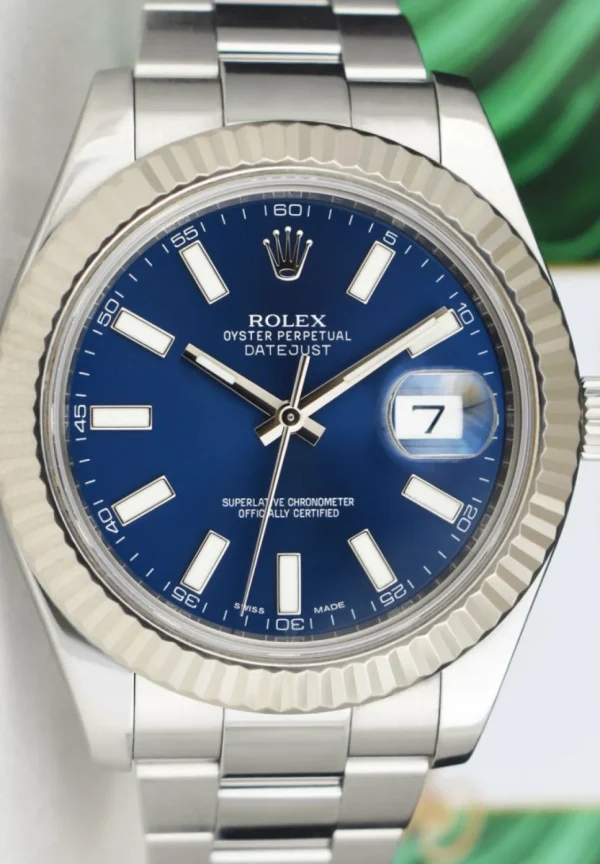 Dress Watches | Sant Blanc ROLEX 18kt White Gold & Stainless Steel DateJust II Blue Index Dial w/ Card Model 116334