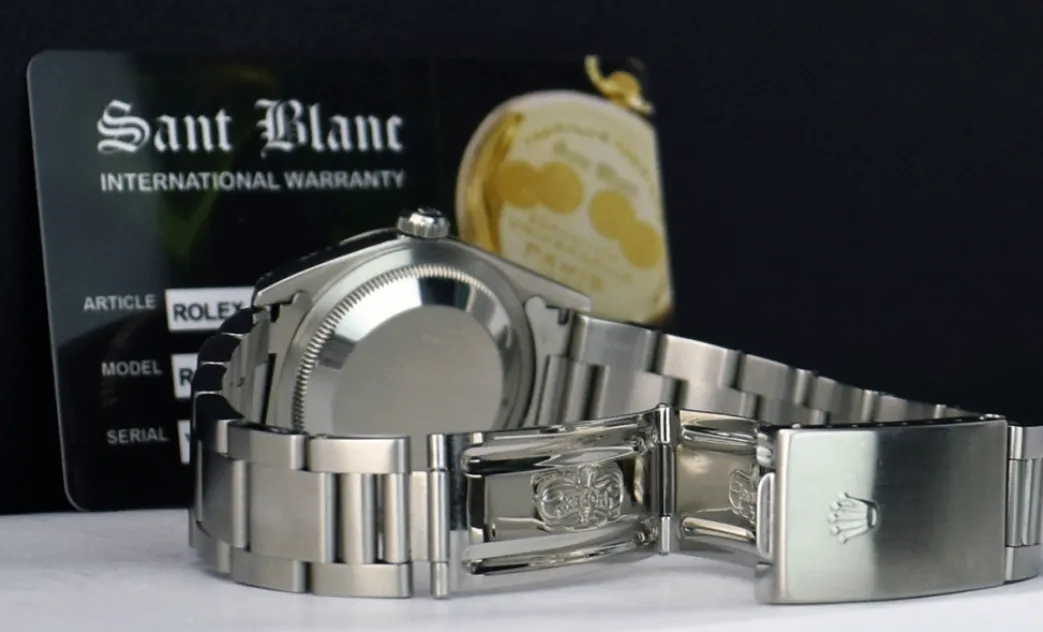 rolex_kt_white_gold__stai_6-8.webp Men's Watches | Dress Watches | Sant Blanc Rolex 18kt White Gold & Stainless Steel Datejust Black Stick Dial Oyster Band Model 16234