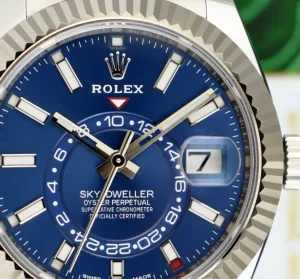 Pilots Classic Watches | Sant Blanc ROLEX 18kt White Gold & Stainless Steel Sky Dweller Blue Dial Model 326934