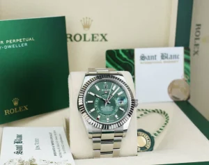 Pilots Classic Watches | Sant Blanc ROLEX 18kt White Gold & Stainless Steel Sky-Dweller Mint Green 2023 Card Model 336934