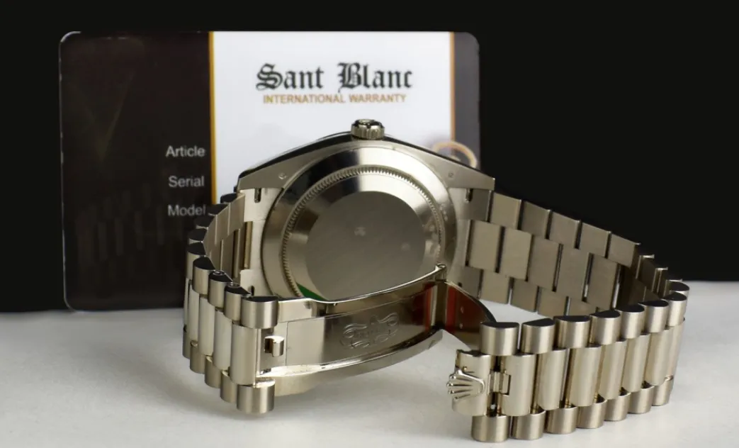 rolex_kt_white_gold_dayda_5-1.webp Men's Watches | President Dress Watches | Sant Blanc ROLEX 18kt White Gold Day-Date 40 President Rhodium Index Dial with Card Model 228239