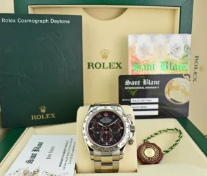 Men's Watches | Racing Professional Watches | Sant Blanc ROLEX 18kt White Gold Daytona Black Arabic Race Dial Model 116509