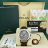 Sports Watches | Racing Professional Watches | Sant Blanc ROLEX 18kt White Gold Daytona on Brown Strap MOP Roman Dial Model 116519