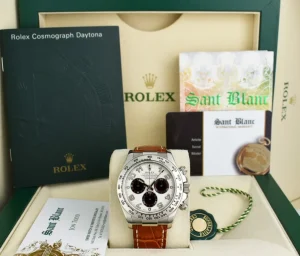 Racing Professional Watches | Sant Blanc ROLEX 18kt White Gold Daytona "Panda" Dial Honey Brown Strap Model 116519