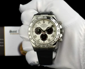 Racing Professional Watches | Sant Blanc ROLEX 18kt White Gold Daytona White & Black Panda Dial Black Strap Model 116519