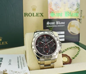 Men's Watches | Racing Professional Watches | Sant Blanc ROLEX 18kt White Gold Daytona Black Arabic Race Dial Model 116509