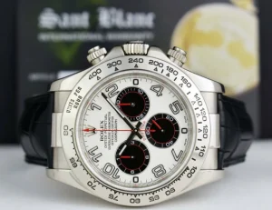 Sports Watches | Racing Professional Watches | Sant Blanc ROLEX 18kt White Gold Daytona Panda Arabic on Black Strap Model 116519