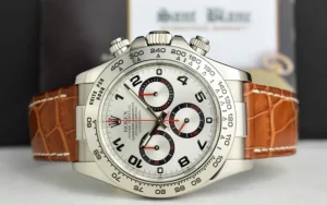 Racing Professional Watches | Sant Blanc ROLEX 18kt White Gold Daytona Silver Dial Honey Brown Strap Model 116519