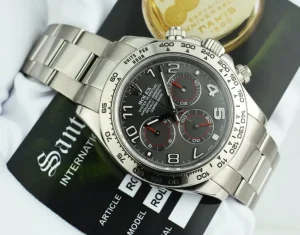 Sports Watches | Men's Watches | Sant Blanc ROLEX 18kt White Gold Daytona Grey Race Arabic Dial Model 116509