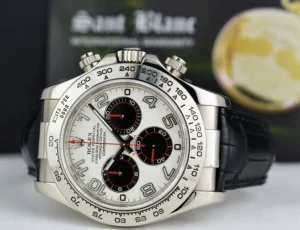 Sports Watches | Racing Professional Watches | Sant Blanc ROLEX 18kt White Gold Daytona Panda Arabic on Black Strap Model 116519