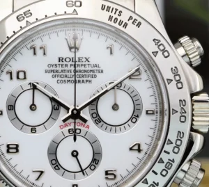 Men's Watches | Racing Professional Watches | Sant Blanc ROLEX 18kt White Gold Daytona White Arabic Black Strap Model 116519