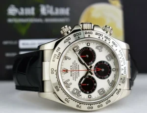 Sports Watches | Racing Professional Watches | Sant Blanc ROLEX 18kt White Gold Daytona Panda Arabic on Black Strap Model 116519