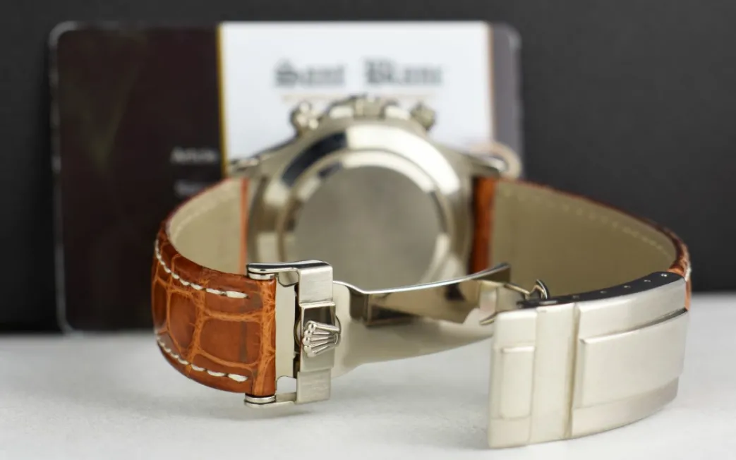 rolex_kt_white_gold_dayto_6-4.webp Racing Professional Watches | Sant Blanc ROLEX 18kt White Gold Daytona "Panda" Dial Honey Brown Strap Model 116519