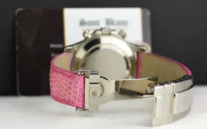 Racing Professional Watches | Sant Blanc ROLEX 18kt White Gold Daytona Rose Mother of Pearl Dial Lizzard Pink Strap Model 116519