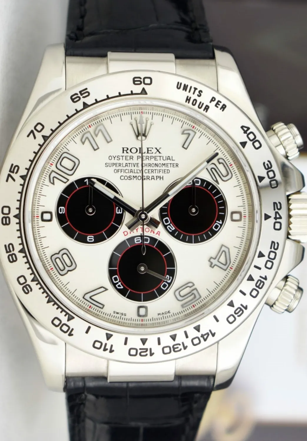 rolex_kt_white_gold_dayto_7-5.webp Racing Professional Watches | Sant Blanc ROLEX 18kt White Gold Daytona White & Black Panda Dial Black Strap Model 116519