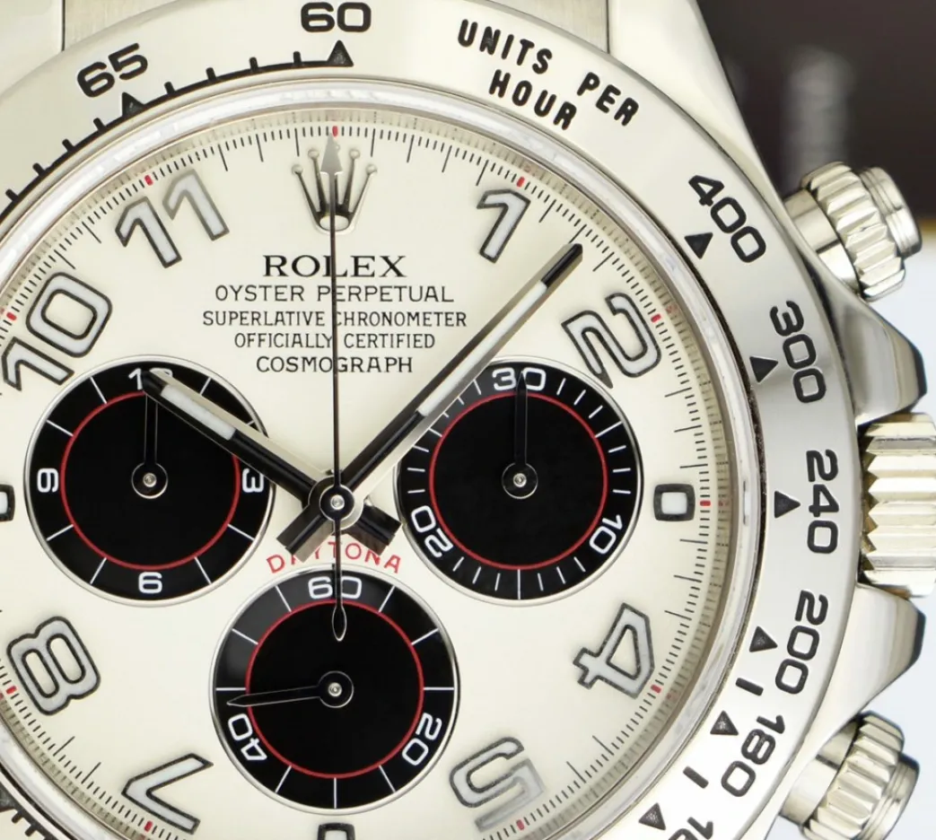 rolex_kt_white_gold_dayto_8-1.webp Racing Professional Watches | Sant Blanc ROLEX 18kt White Gold Daytona White Panda Dial Chocolate Strap Model 116519