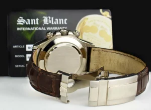 Sports Watches | Racing Professional Watches | Sant Blanc ROLEX 18kt White Gold Daytona Panda Arabic on Brown Strap Model 116519
