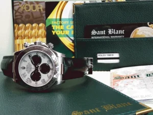 Men's Watches | Racing Professional Watches | Sant Blanc ROLEX 18kt White Gold Daytona Panda Arabic Dial with Black Crocodile Strap Model 116519