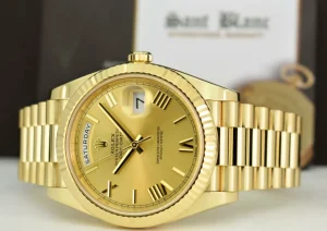 Men's Watches | President Dress Watches | Sant Blanc ROLEX 18kt Yellow Gold Day Date 40 President Champagne Roman Dial Model 228238