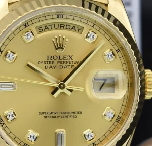 Men's Watches | President Dress Watches | Sant Blanc ROLEX 18kt Yellow Gold DayDate President Champagne Diamond Dial Model 18238