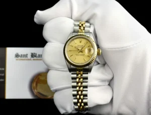 Ladies Watches | Dress Watches | Sant Blanc ROLEX Ladies 18kt Gold & Stainless Steel DateJust Champagne Stick Dial Model 69173
