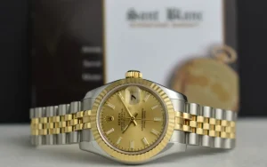 Ladies Watches | Dress Watches | Sant Blanc ROLEX Ladies 18kt Gold & Stainless Steel DateJust Champagne Index Dial Model 179173
