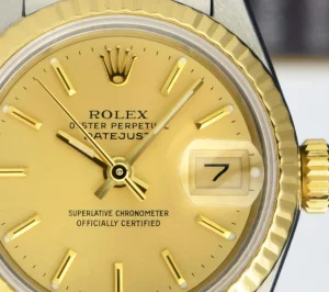 Ladies Watches | Dress Watches | Sant Blanc ROLEX Ladies 18kt Gold & Stainless Steel DateJust Champagne Stick Dial Model 69173