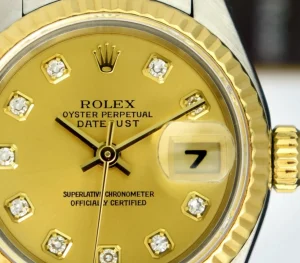 Ladies Watches | Dress Watches | Sant Blanc ROLEX Ladies 18kt Gold & Stainless Datejust Champagne Diamond Dial Model 69173