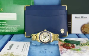 President Dress Watches | Ladies Watches | Sant Blanc ROLEX Ladies 18kt Gold PearlMaster Masterpiece Datejust Mother of Pearl Sapphire Dial Model 80308