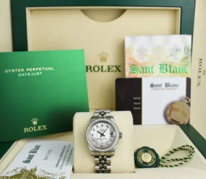 Ladies Watches | Dress Watches | Sant Blanc ROLEX LADIES 18kt White Gold & SS Datejust MOP Diamond Dial Jubilee Band Model 179384