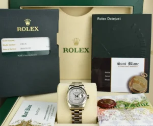 Ladies Watches | President Dress Watches | Sant Blanc ROLEX Ladies 18kt White Gold President Mother Of Pearl Diamond Pearl Dial Model 179179