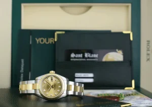 Ladies Watches | Dress Watches | Sant Blanc ROLEX Ladies 26mm 18kt Gold & Stainless Steel Datejust Champagne Diamond Dial Model 179173