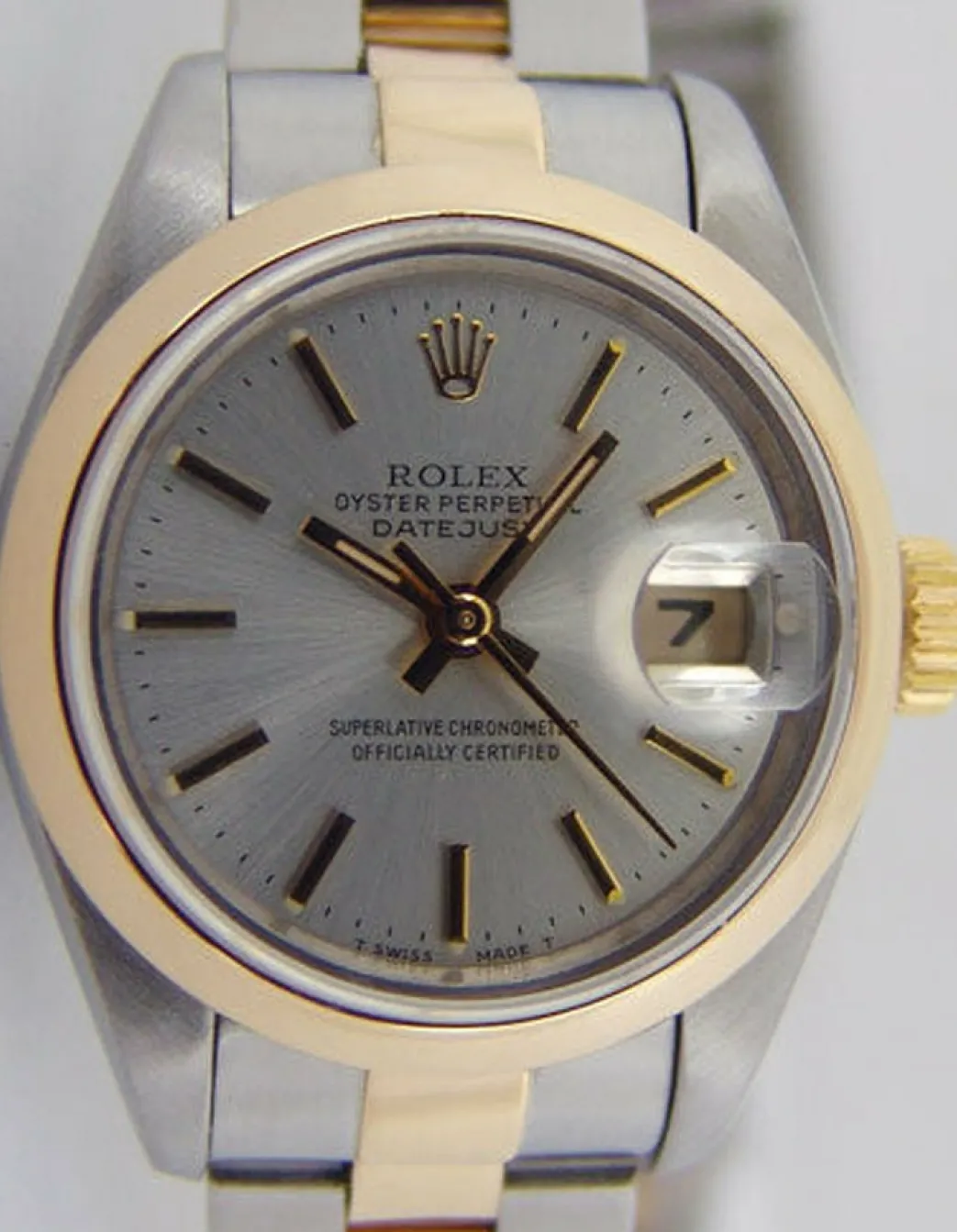 rolex_ladies_mm_kt_gold___0-11.webp Ladies Watches | Dress Watches | Sant Blanc ROLEX Ladies 26mm 18kt Gold & Stainless Steel DateJust Silver Stick Model 69163