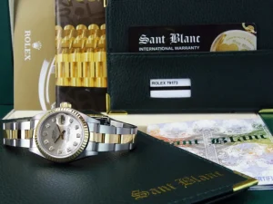 Ladies Watches | Dress Watches | Sant Blanc ROLEX Ladies 26mm 18kt Gold & Stainless DateJust Mother of Pearl Diamond Dial Model 79173