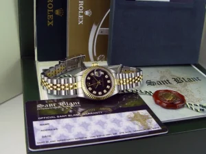 Ladies Watches | Dress Watches | Sant Blanc ROLEX Ladies 26mm 18kt Gold & Stainless Steel DateJust Black Diamond Dial Model 69173