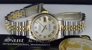 Ladies Watches | Dress Watches | Sant Blanc ROLEX Ladies 26mm 18kt Gold & Stainless Steel Ladies DateJust Mother of Pearl Roman Dial Model 69173