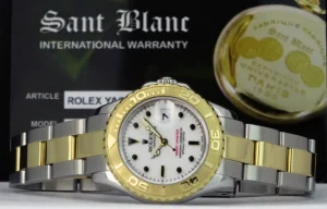 Yachting Professional Watches | Men's Watches | Sant Blanc ROLEX Ladies 29mm 18kt Gold & Stainless Yachtmaster White Index Dial Model 169623