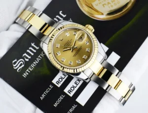 Ladies Watches | Dress Watches | Sant Blanc ROLEX Ladies 26mm 18kt Gold & Stainless Steel Datejust Champagne Diamond Dial Model 179173