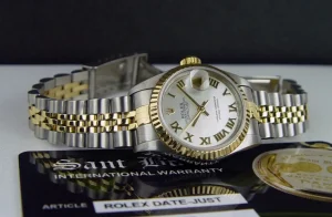 Ladies Watches | Dress Watches | Sant Blanc ROLEX Ladies 26mm 18kt Gold & Stainless Steel Ladies DateJust Mother of Pearl Roman Dial Model 69173