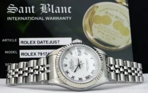 Men's Watches | Dress Watches | Sant Blanc ROLEX Ladies 26mm 18kt Gold & Stainless Steel DateJust White Roman Dial Model 79174