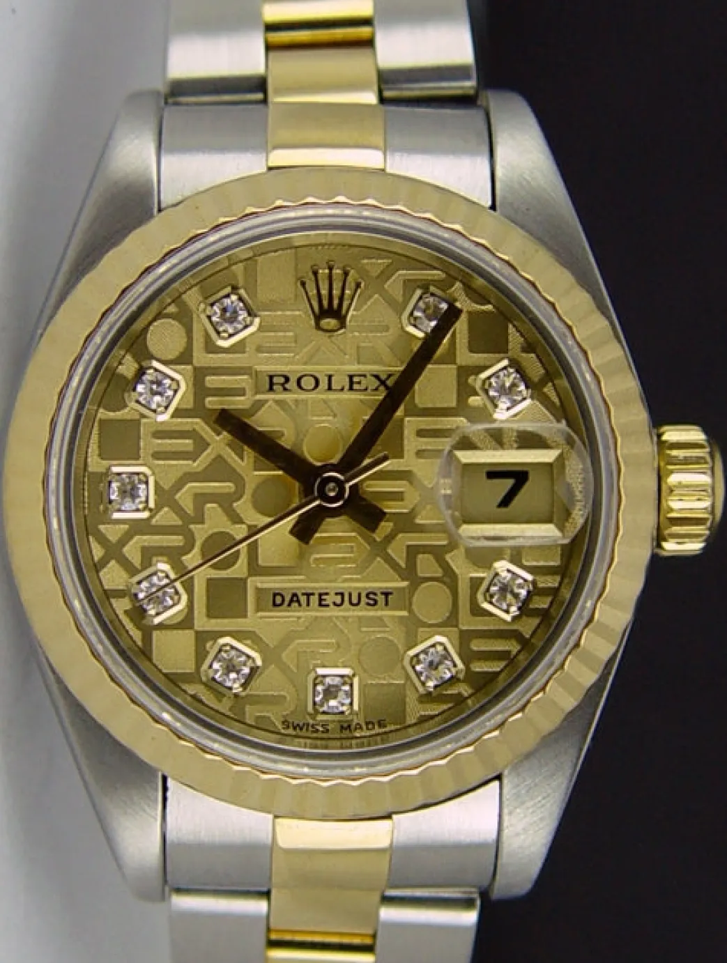 rolex_ladies_mm_kt_gold___4-3.webp Ladies Watches | Dress Watches | Sant Blanc ROLEX Ladies 26mm 18kt Gold & Stainless DateJust Champagne Jubilee Diamond Dial Model 79173