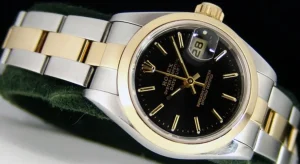 Ladies Watches | Dress Watches | Sant Blanc ROLEX Ladies 26mm 18kt Gold & Stainless Steel DateJust Black Stick Model 69163