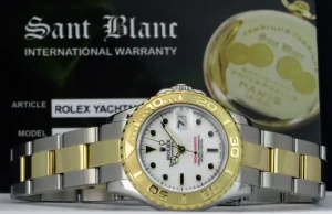 Yachting Professional Watches | Men's Watches | Sant Blanc ROLEX Ladies 29mm 18kt Gold & Stainless Yachtmaster White Index Dial Model 169623